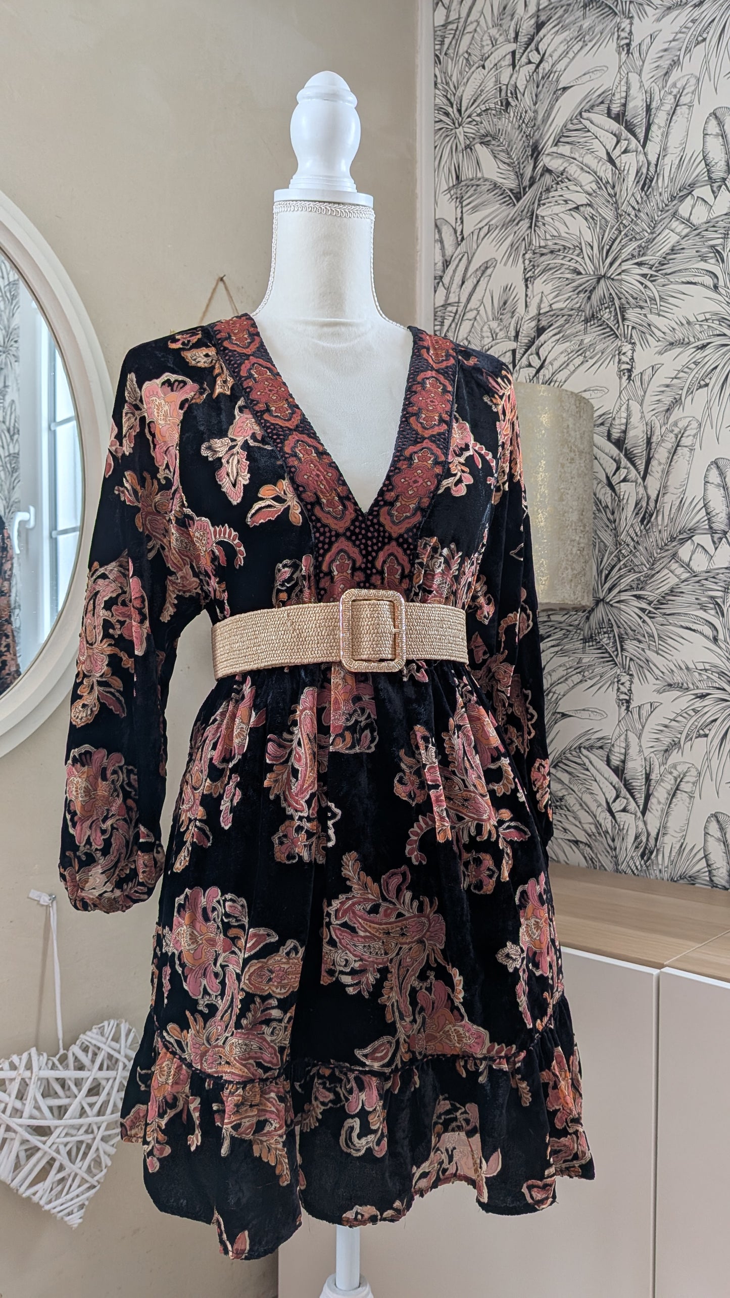Robe velours bohème chic - Zara - 36