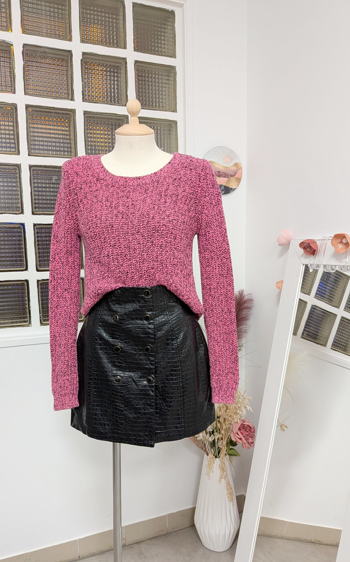 Pull tressé fushia - Jennyfer - 34