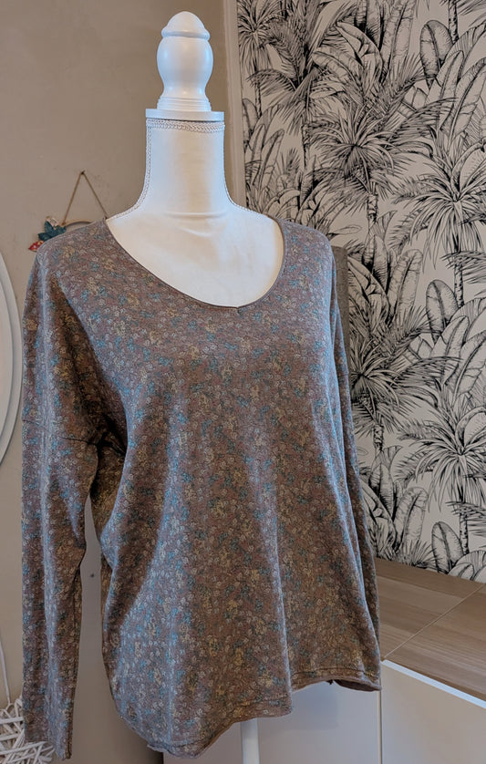 Pull mordoré à motifs - Made in Italy - TU