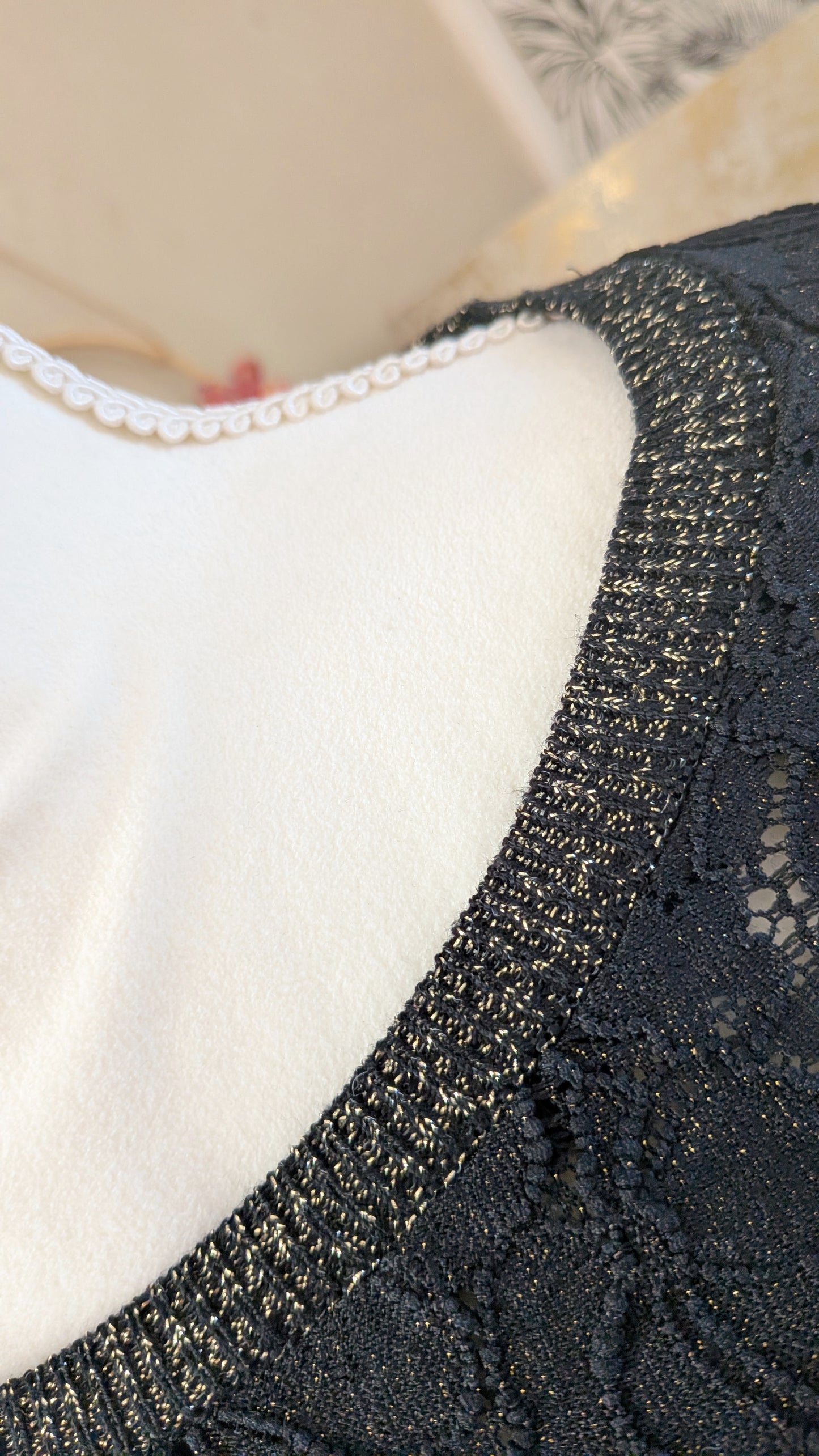 Pull dentelle noir doré - Promod - 40