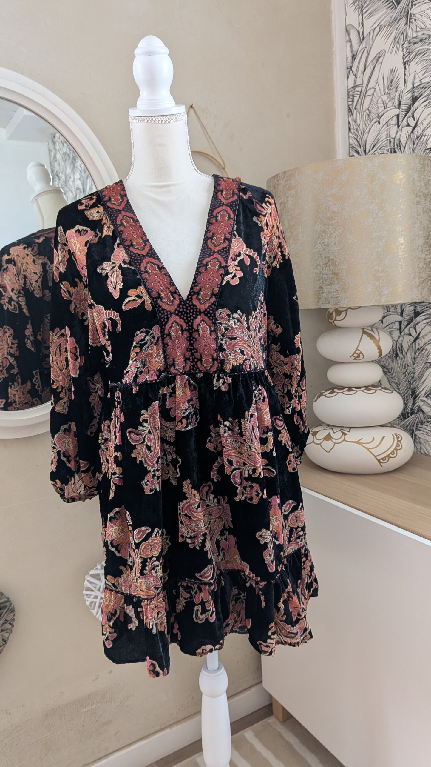 Robe velours bohème chic - Zara - 36