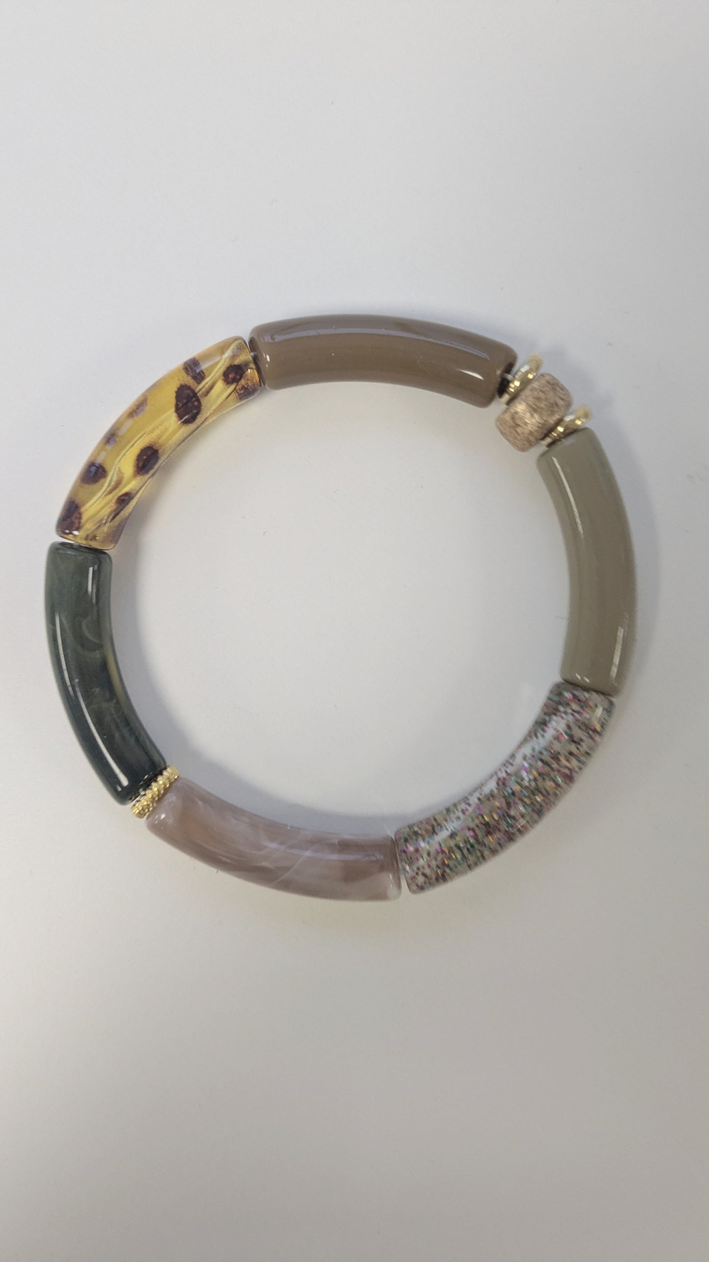 Bijoux Bracelet élastique taupe paillettes - Kalisaya - TU