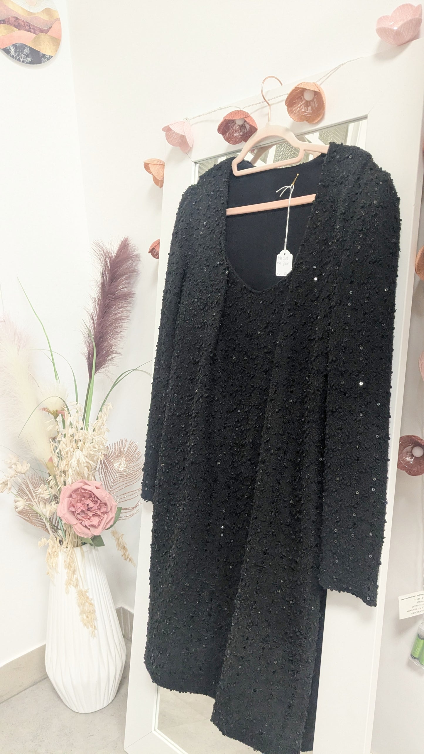 Robe courte noir à paillettes - Boutique indépendante  - 38/40