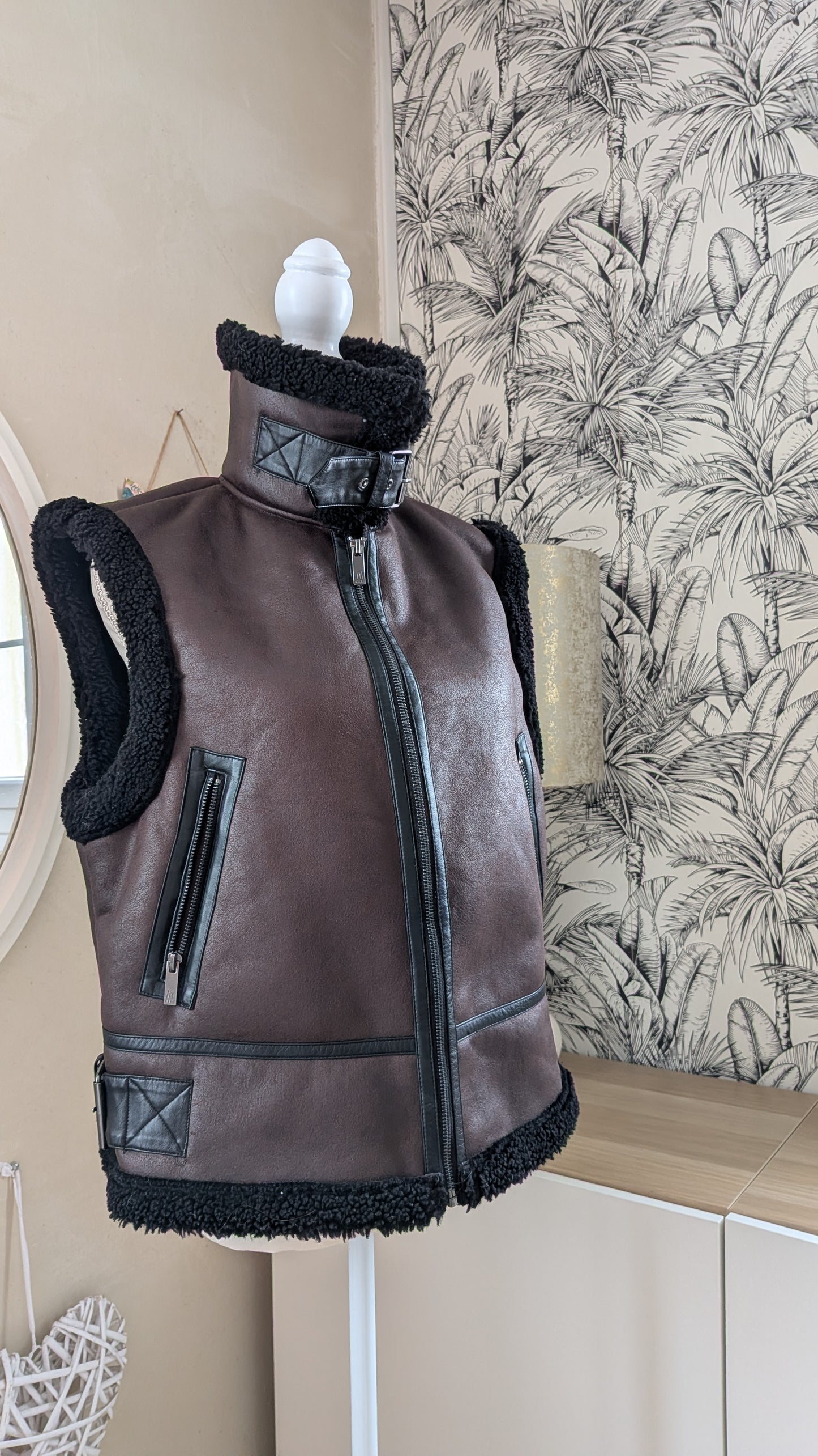 Veste fourrée sans manches - Amisu - 36