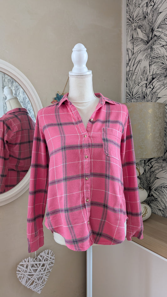 Chemise rose à carreaux - Hollister - 36