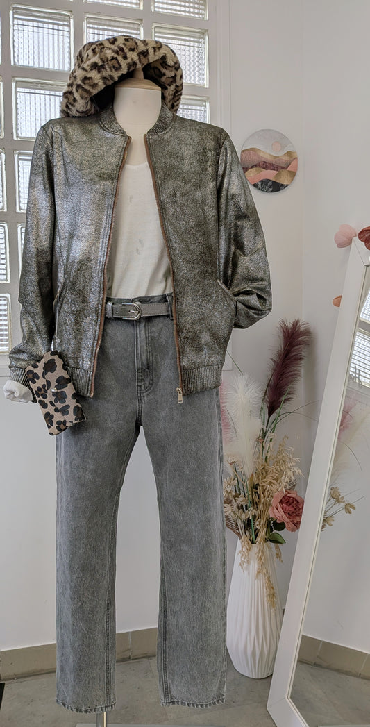 Jeans mom gris - Pull & Bear - 40