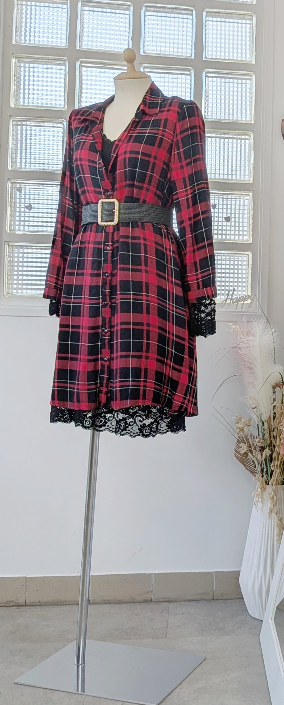 Robe chemise carreaux - Jennyfer - 36