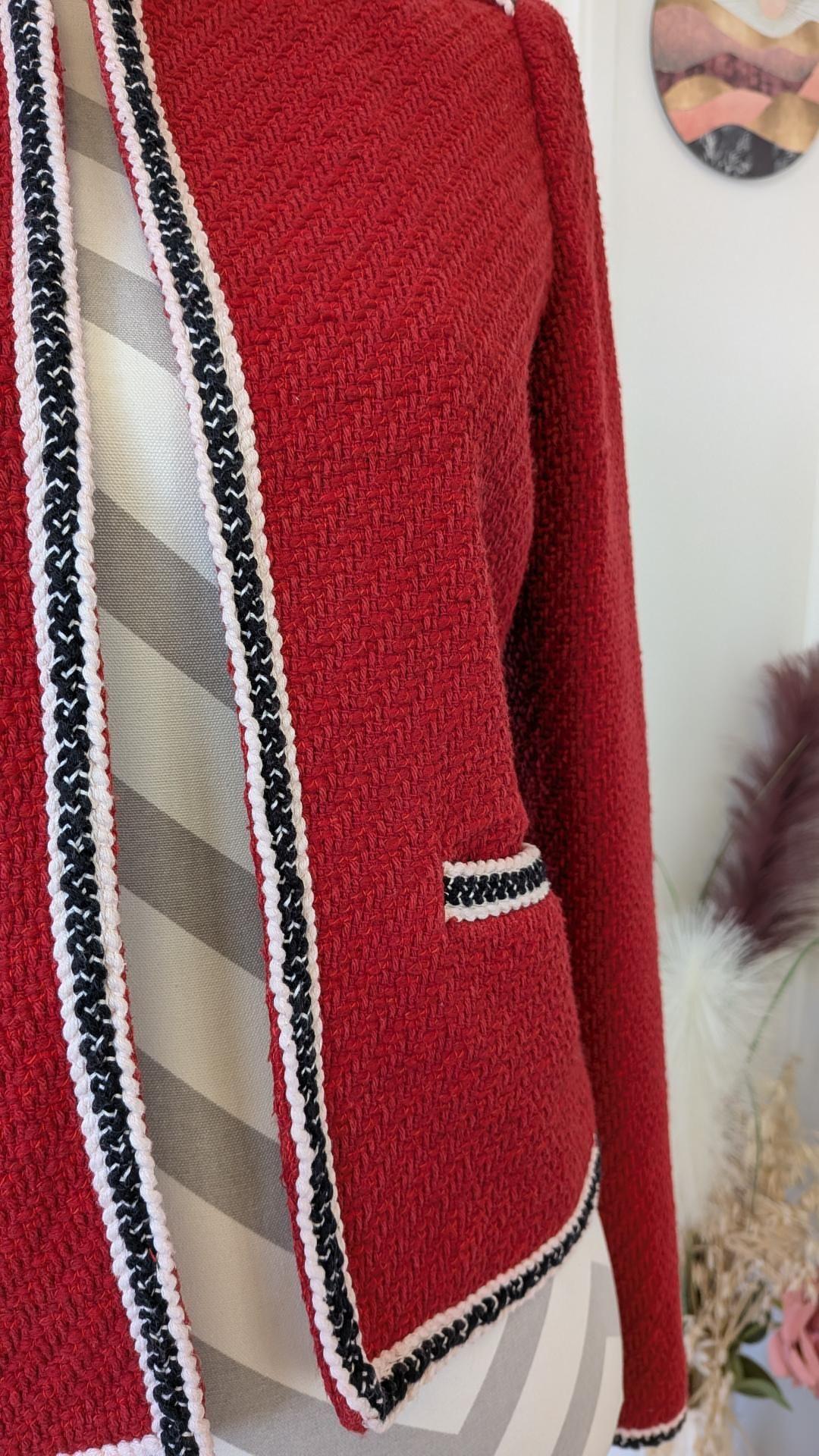 Veste rouge tressée - MANGO - 36