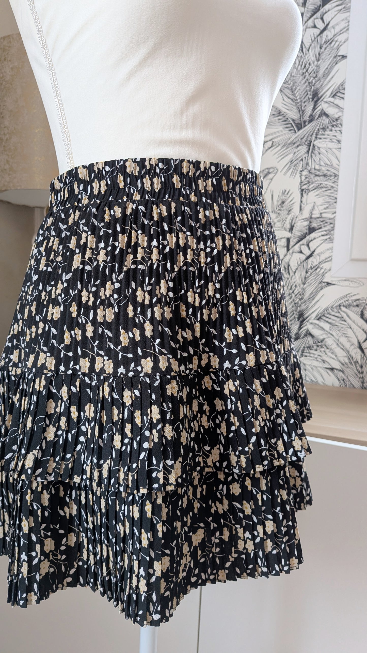 Jupe plissée fleurie - Promod - 34