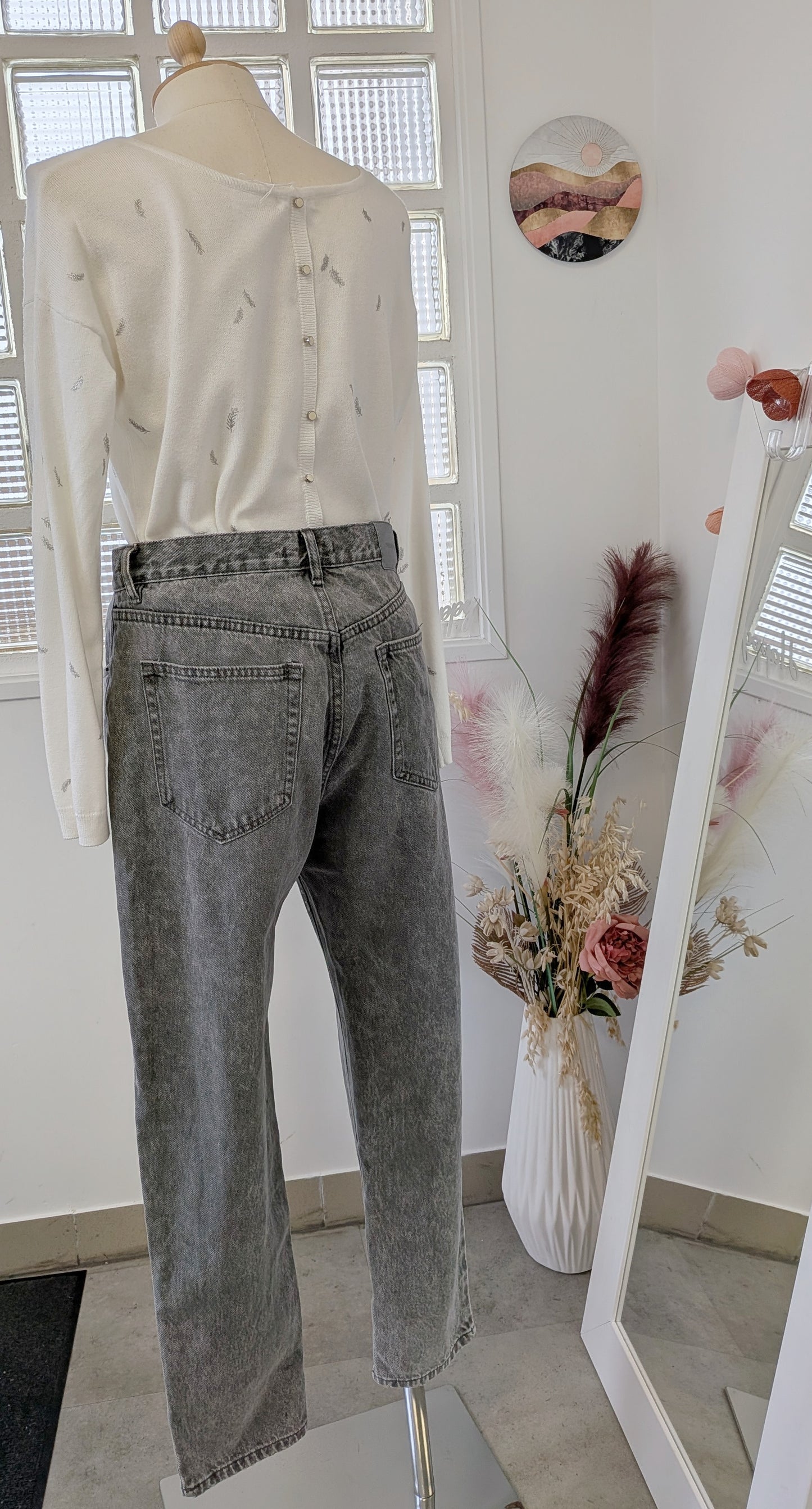 Jeans mom gris - Pull & Bear - 40