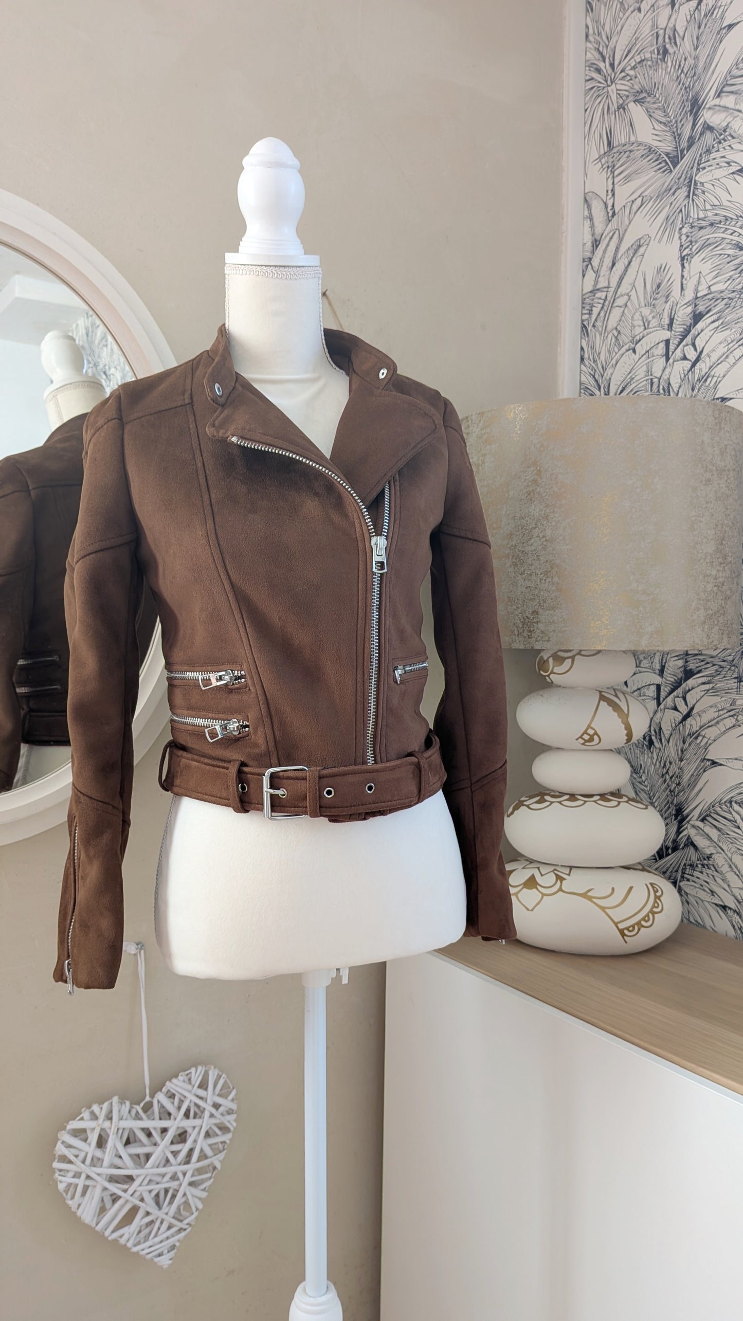 Perfecto suédine chocolat - Zara - 34/36