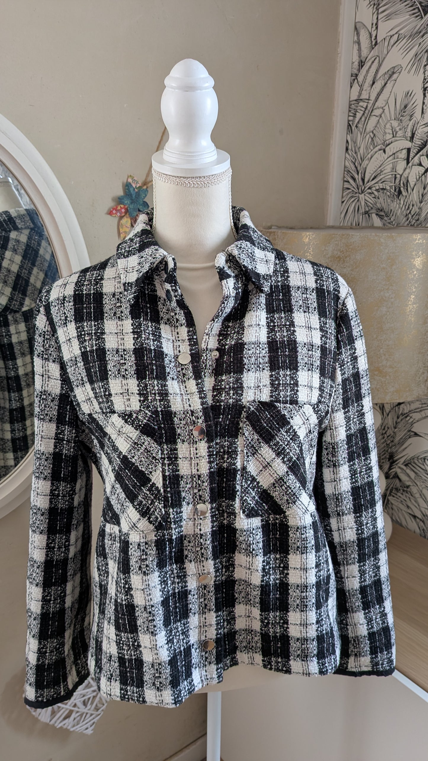 Veste surchemise carreaux - Zara - 38