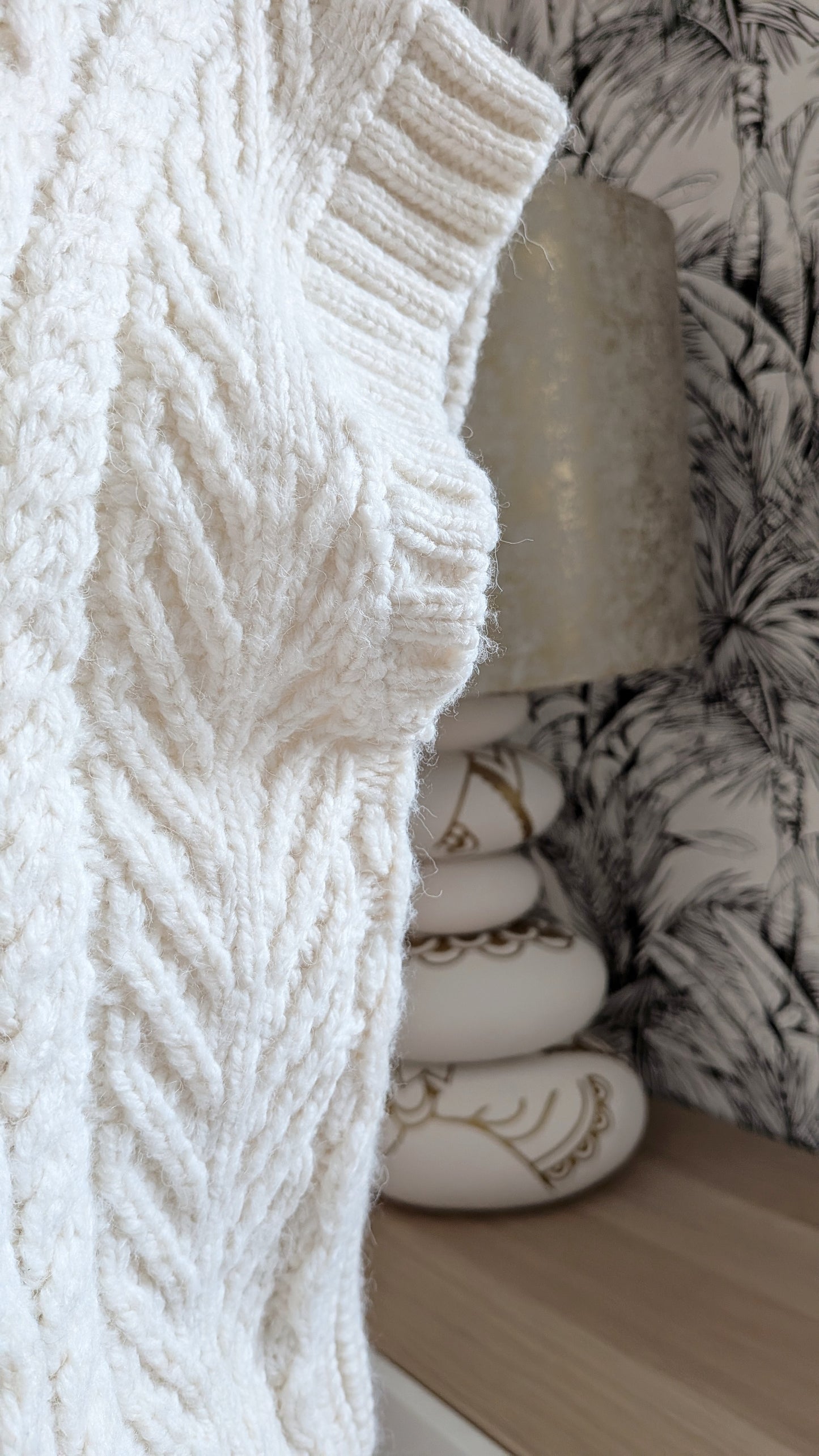 Pull sans manches blanc crème  - H&M - 38