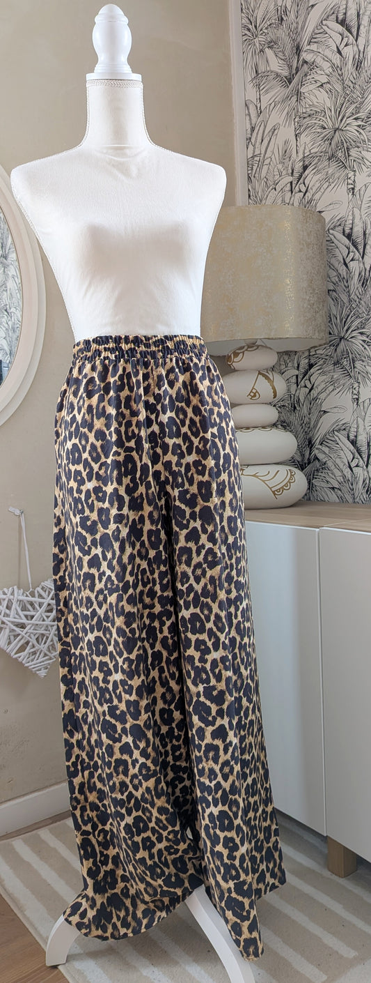 Pantalon léopard fluide - ZARA - 42