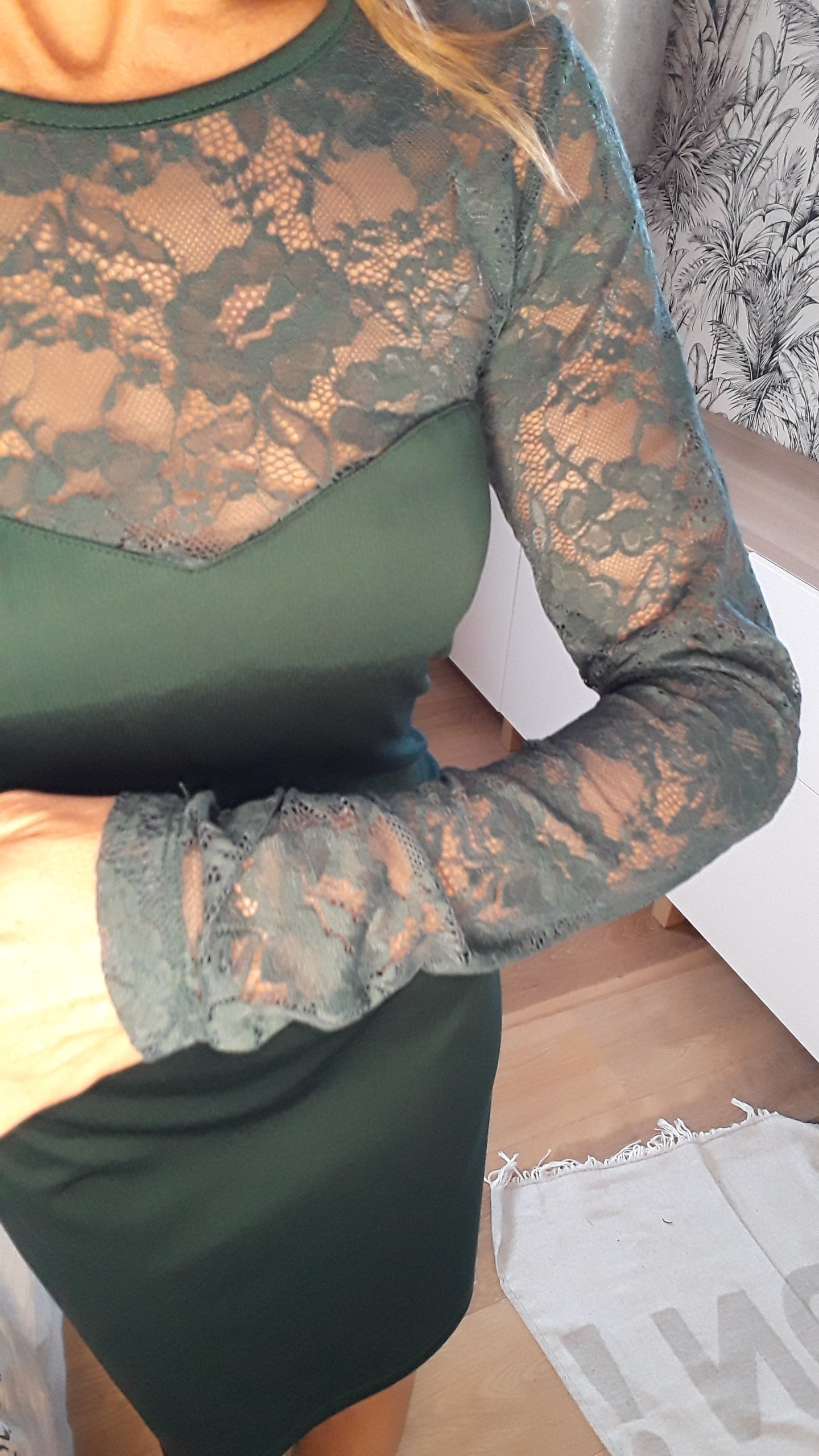 Robe verte dentelle Etam 36 Influ Frip